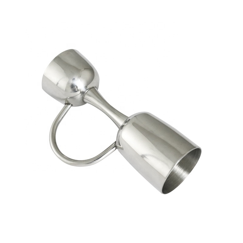 Bar Ware Popular Style Double Sided Stainless Steel Measure Jigger Wine Jigger with handle