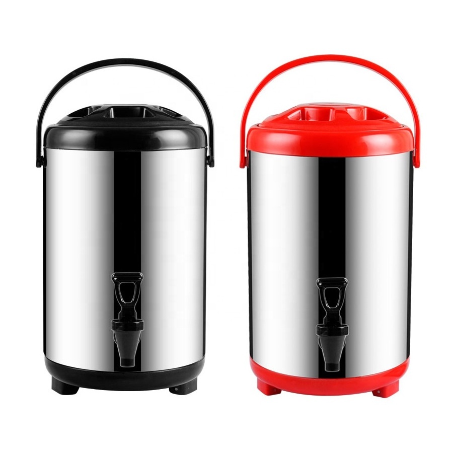 14L Premium quality stainless steel hot drinks barrel PU insulation tea bucket double walled thermos barrel for coffee milk tea