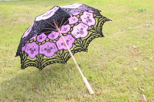 PoeticExist Manual Antiqued Vintage Victorian Women Classic Sun Umbrellas Wedding Ceremony Sunshade Battenburg Lace Parasols