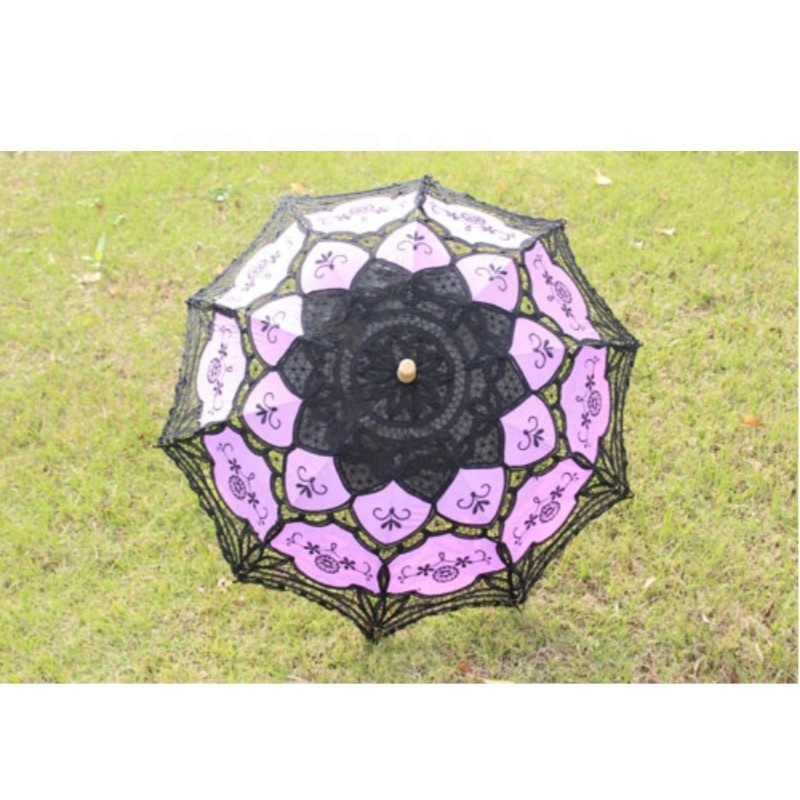 PoeticExist Manual Antiqued Vintage Victorian Women Classic Sun Umbrellas Wedding Ceremony Sunshade Battenburg Lace Parasols