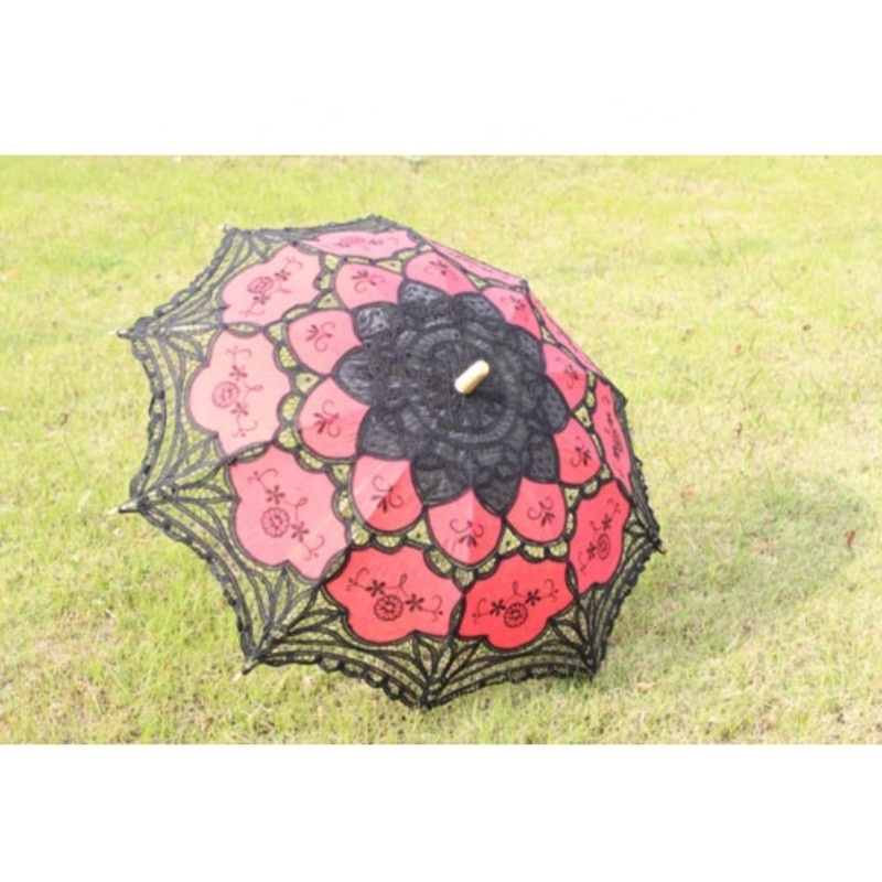 PoeticExist Manual Antiqued Vintage Victorian Women Classic Sun Umbrellas Wedding Ceremony Sunshade Battenburg Lace Parasols