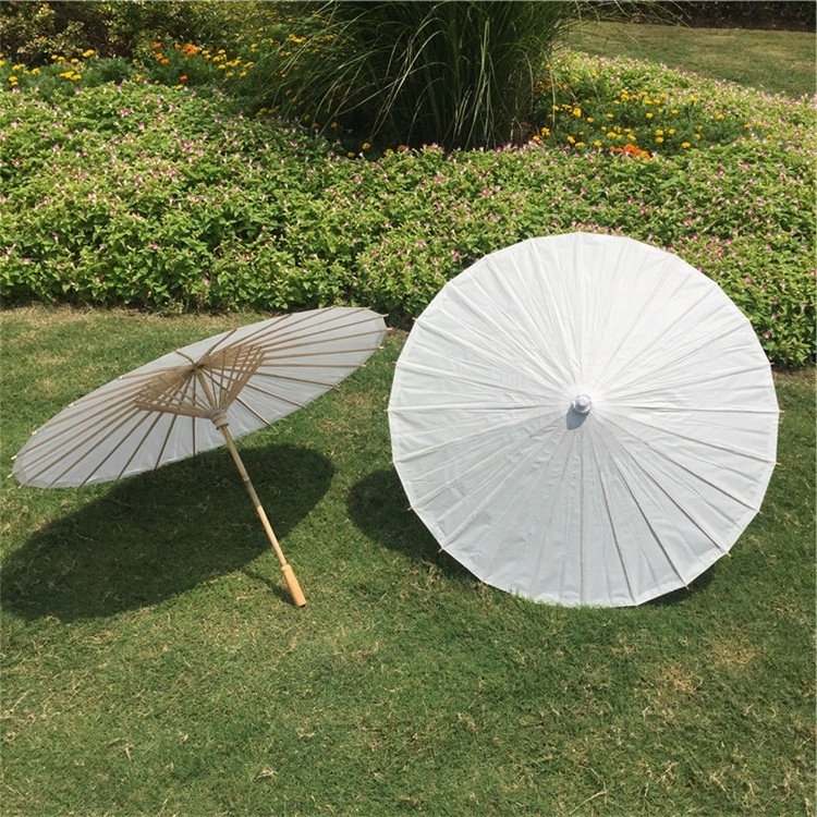 PoeticExist Chinese Straight Custom Big Protecting Guangdong Bali Beach Outdoor Wedding Souvenir Sun Shade White Paper Parasols