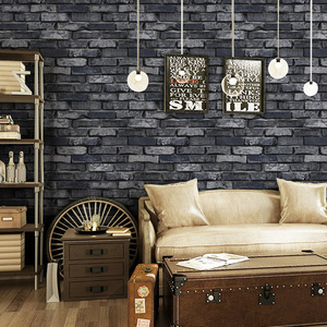 Wholesale Wallpaper 3d Red Brick Wallpaper Living Room Bedroom Home Decoration Grey Brick Non woven Wallpaper Roll