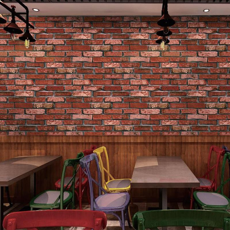 Wholesale Wallpaper 3d Red Brick Wallpaper Living Room Bedroom Home Decoration Grey Brick Non woven Wallpaper Roll