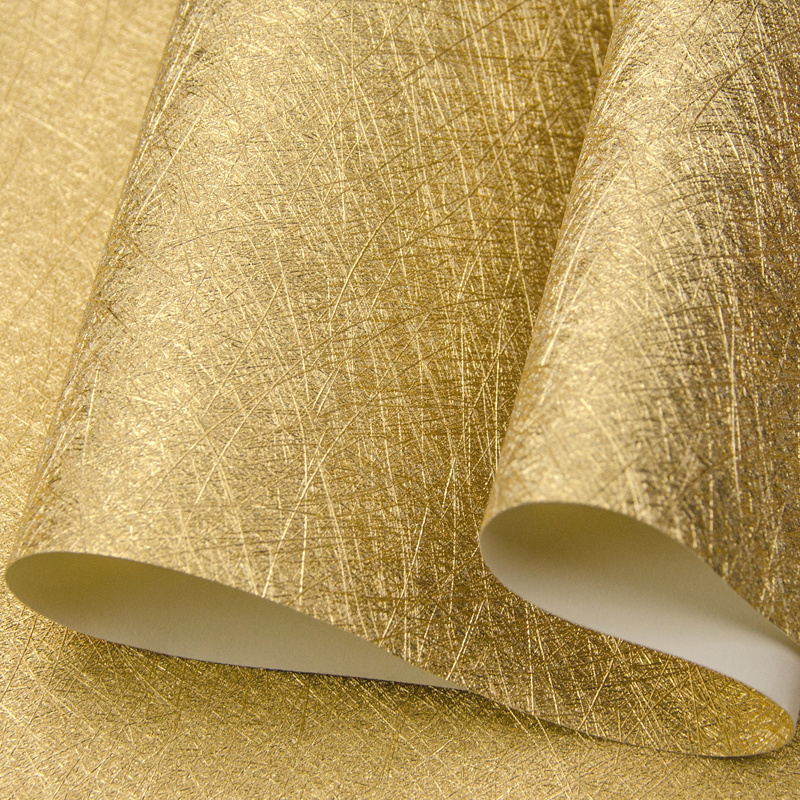 3d Modern White And Rose Golden Sand Blast Texture Printable Gold Flower Roll Luxury Foil Wallpaper