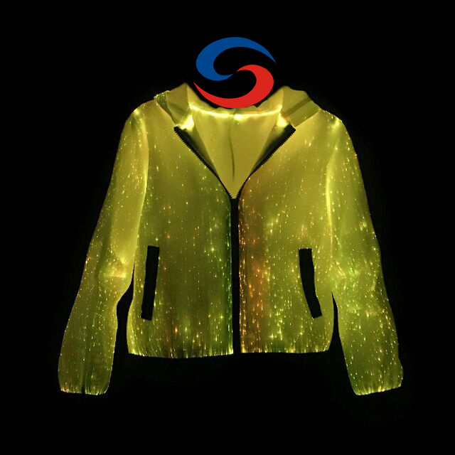 Flashing Rave Glow in the Dark LED Jacket Glowing Party Wear Luminous LED Light Jacket Festival Light up Fiber Optic Jacket