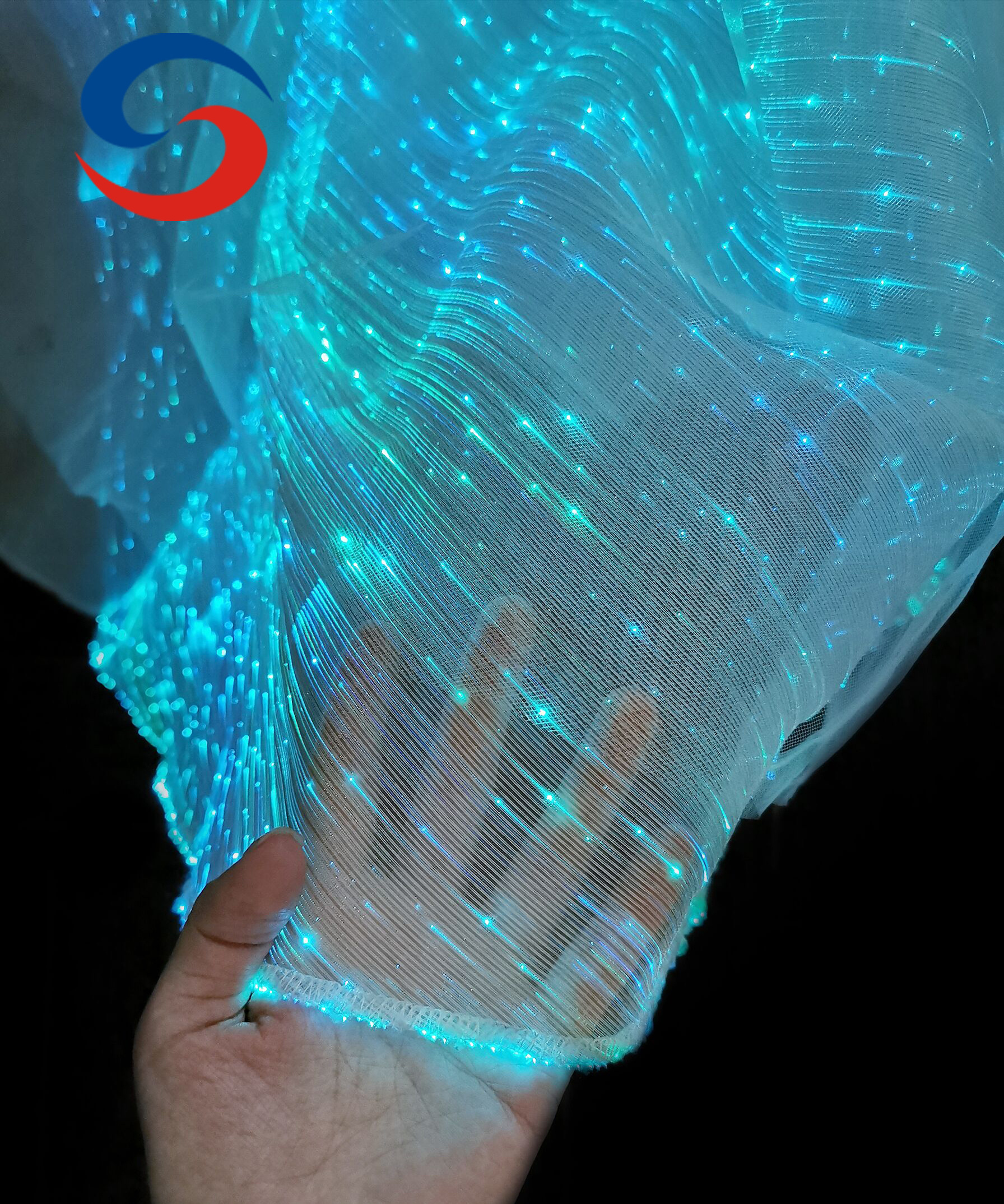 glow in the dark Luminous Fiber Optic Fabric by the yard Optical Fiber Fabric