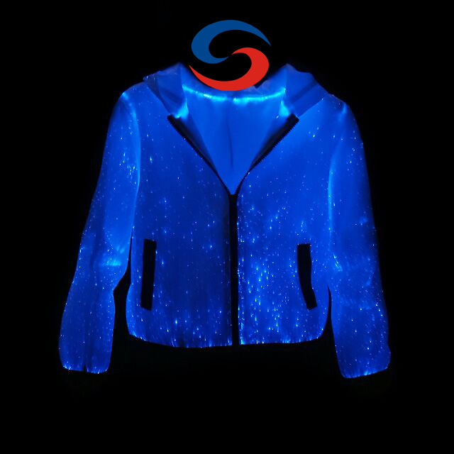 Flashing Rave Glow in the Dark LED Jacket Glowing Party Wear Luminous LED Light Jacket Festival Light up Fiber Optic Jacket