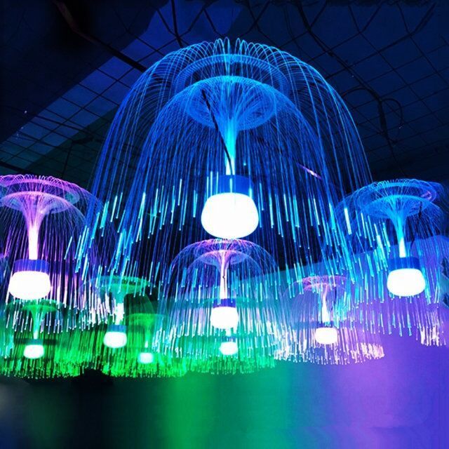 hot sale decorative Lamps Fiber Optic Chandelier with Jellyfish Shape fibre optic lamp