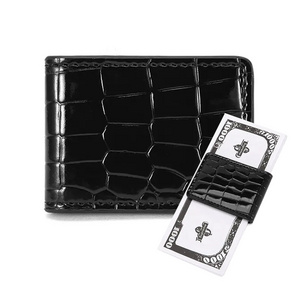 Kard Holder Minimalist Card Holder Crocodile Leather Mens Slim Wallet Kaarthouder Rfid Blocking Money Clip Wallet