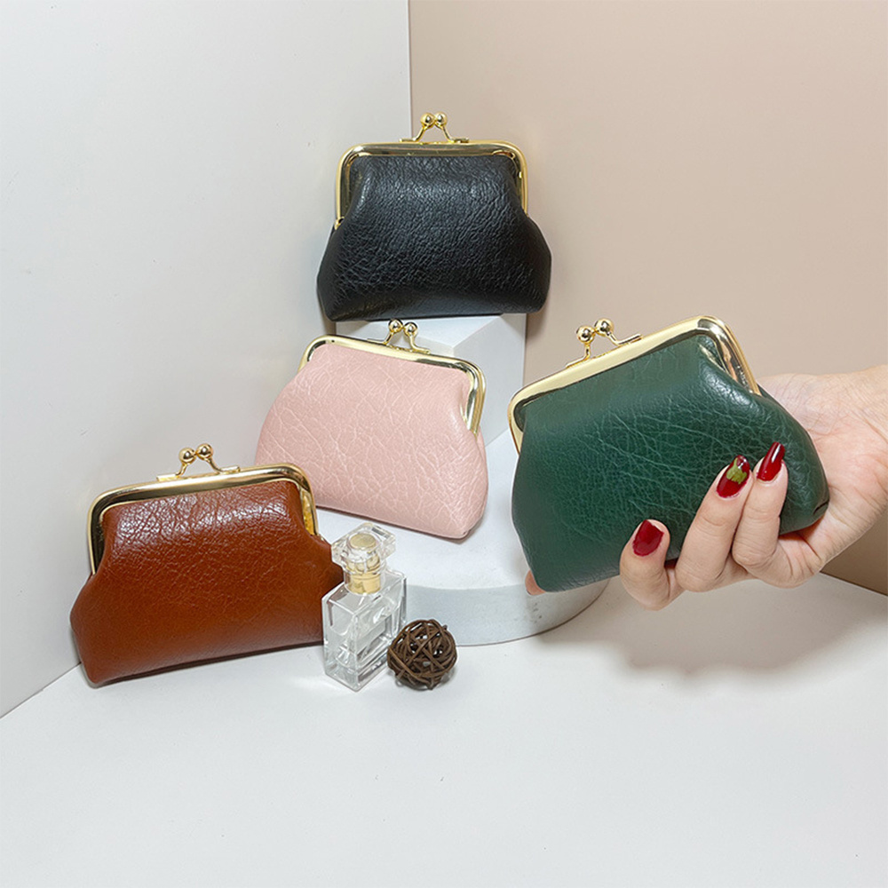 Leather Coin Purse Waterproof Bulk Wholesale Western Custom Shapes Mini Handbag Coin Purse With Metal Clasp