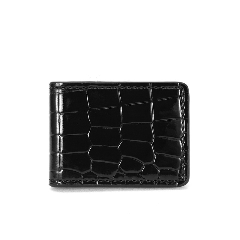 Kard Holder Minimalist Card Holder Crocodile Leather Mens Slim Wallet Kaarthouder Rfid Blocking Money Clip Wallet