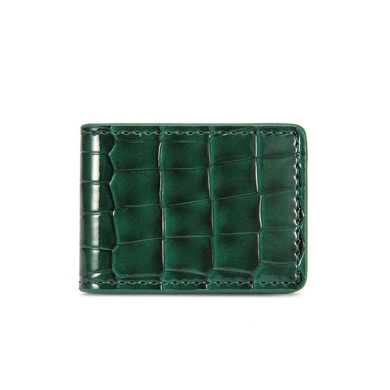 Kard Holder Minimalist Card Holder Crocodile Leather Mens Slim Wallet Kaarthouder Rfid Blocking Money Clip Wallet