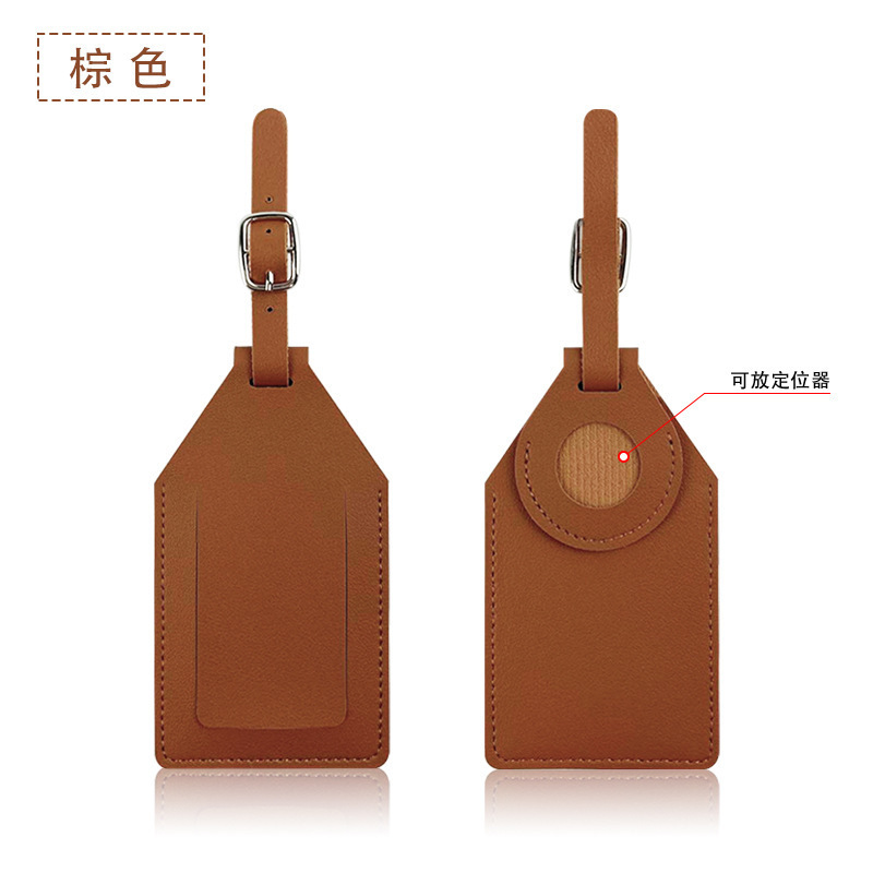 Custom Travel Accessories Leather Luggage Rfid Air Tracker Tag Case Luggage Tag With Air tag