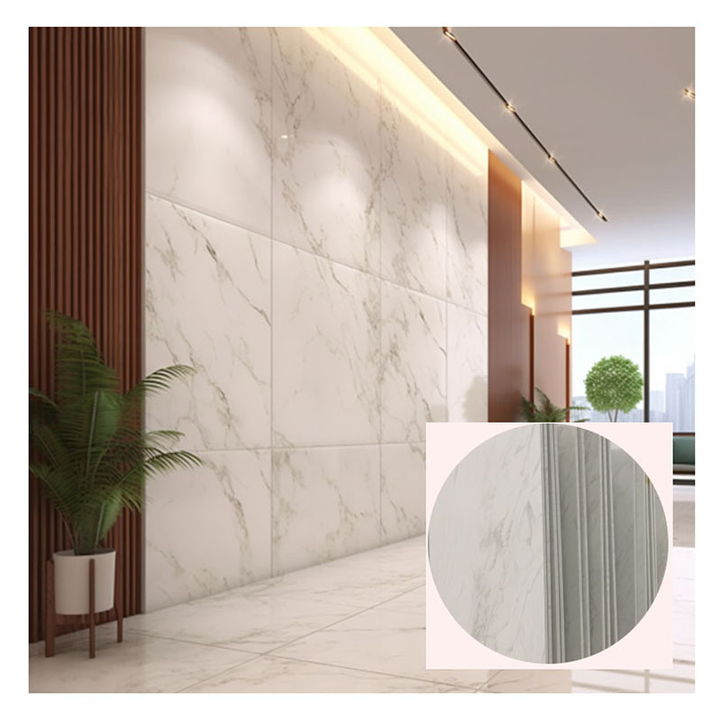 Interior Decor Bamboo Wood Fiber Wall Paneling Board WPC Marble Sheet Faux Marble Wall Panels For Indoor