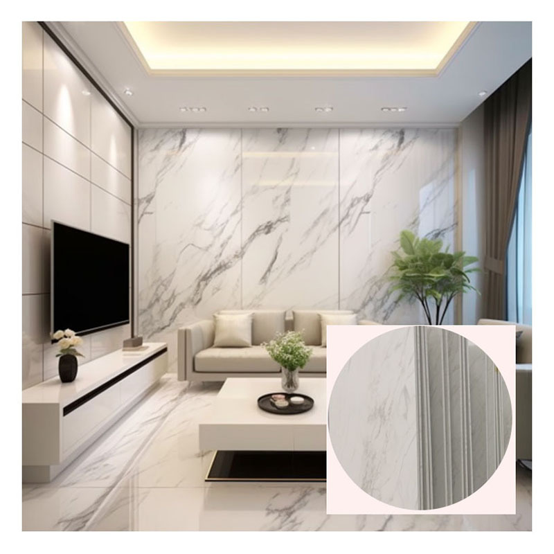 Interior Decor Bamboo Wood Fiber Wall Paneling Board WPC Marble Sheet Faux Marble Wall Panels For Indoor