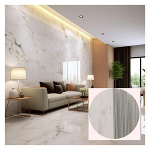 Eco Friendly Decoration Flat Acoustic WPC Interior Laminate Marble PVC Wall Panel For Indoor TV Background Decor