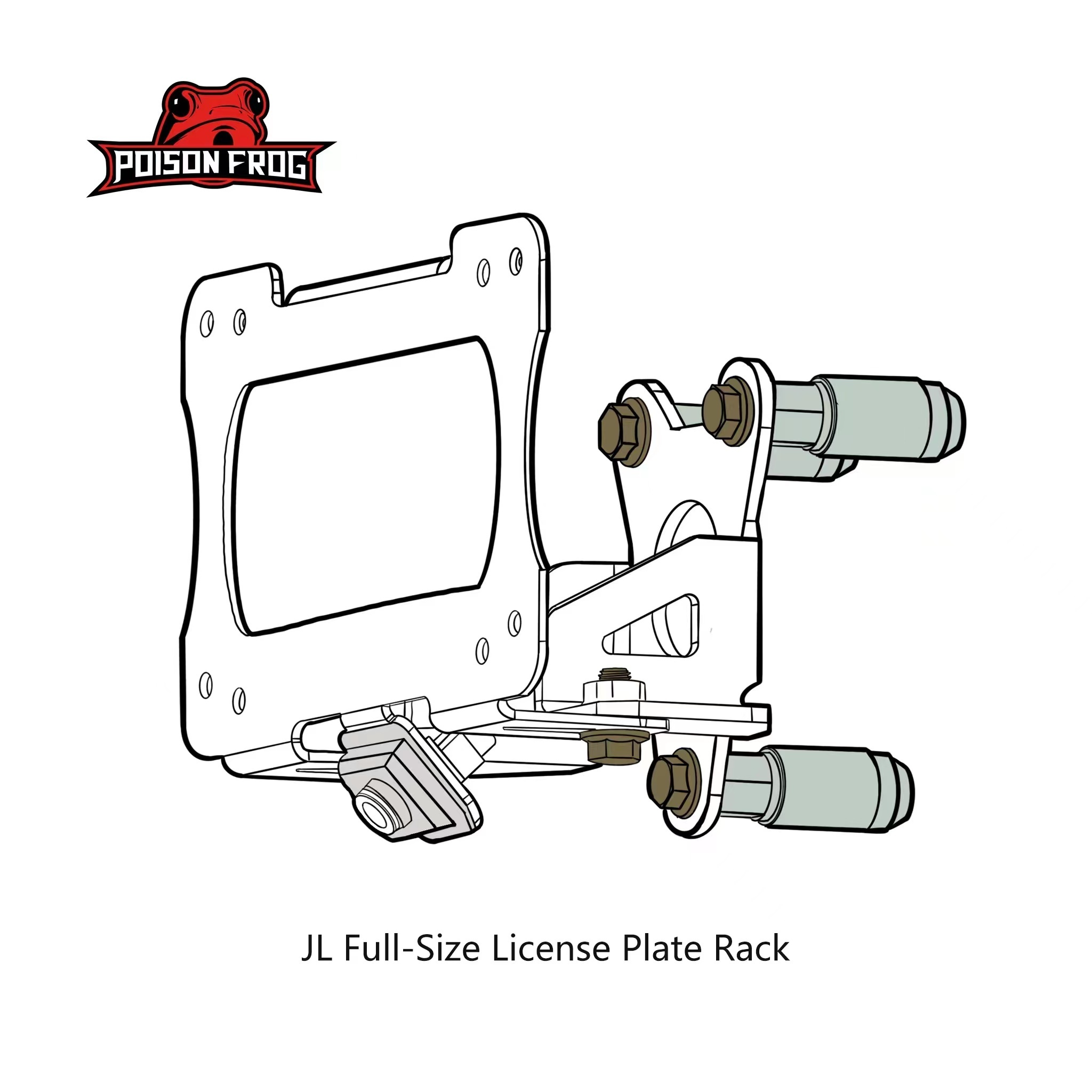 POISON FROG 76001 HD Hinged Spare Tire Carrier & Adjustable Spare Tire Mount Kit for JEEP Wrangler JL