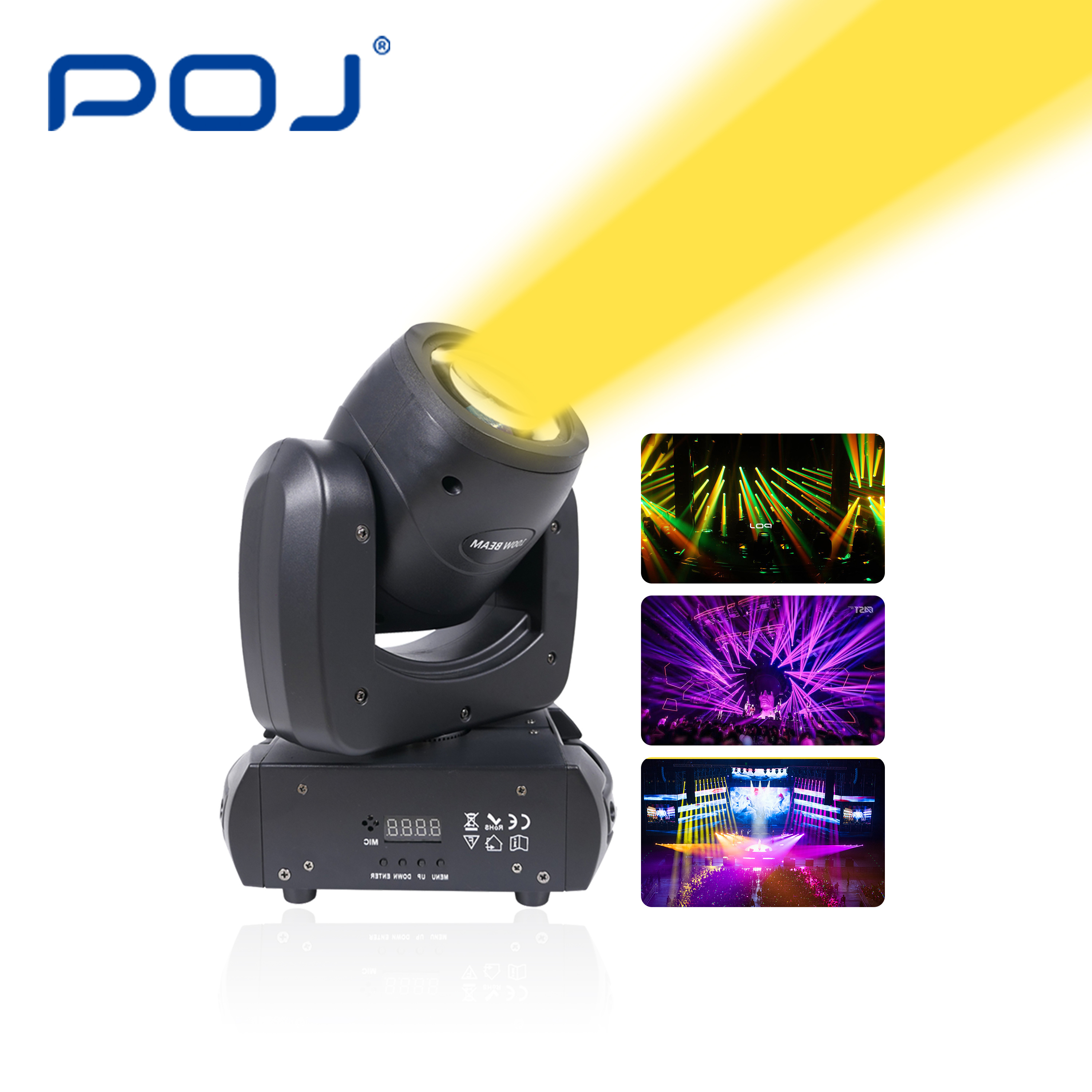 POJ OJ-100L Hot sales 100W 2 degrees small steel gun LED light mini beam moving head light for dj nightclub party disco concert