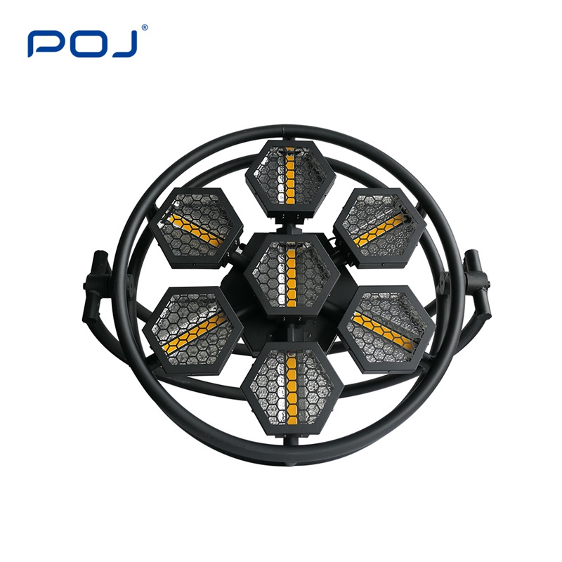 POJ OJ-0760X Stage Dj Disco Background Light Dmx Hexagon  Led Lamp Rgb Strobe Matrix Retro Led Stage Light