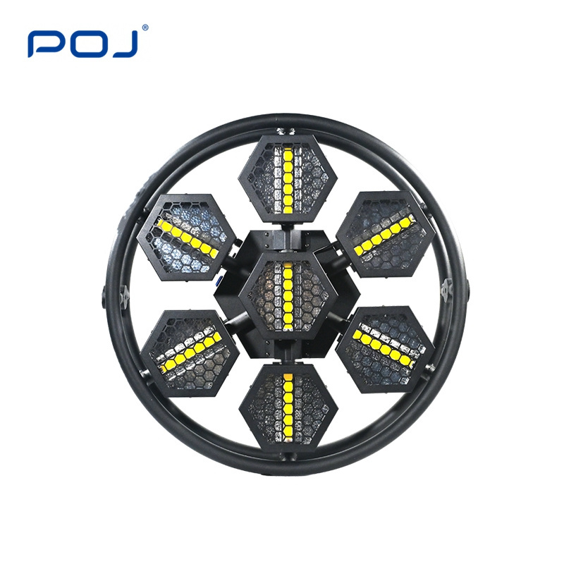 POJ OJ-0760X Stage Dj Disco Background Light Dmx Hexagon  Led Lamp Rgb Strobe Matrix Retro Led Stage Light