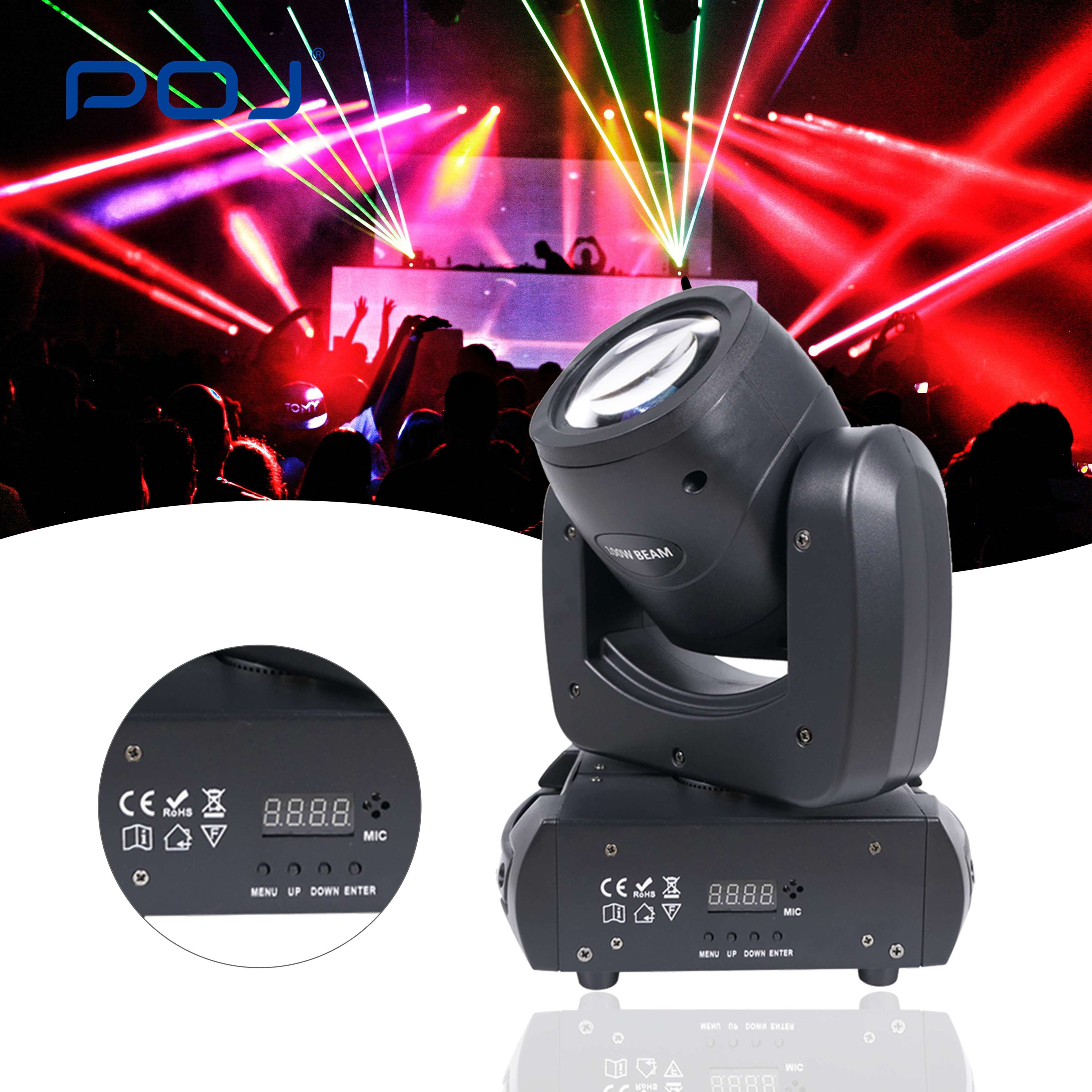 POJ OJ-100L Hot sales 100W 2 degrees small steel gun LED light mini beam moving head light for dj nightclub party disco concert