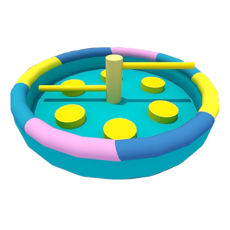 Pokiddo Adult Kids Soft Play Indoor Inflatable Spin Machine Wipeout For Amusement Park