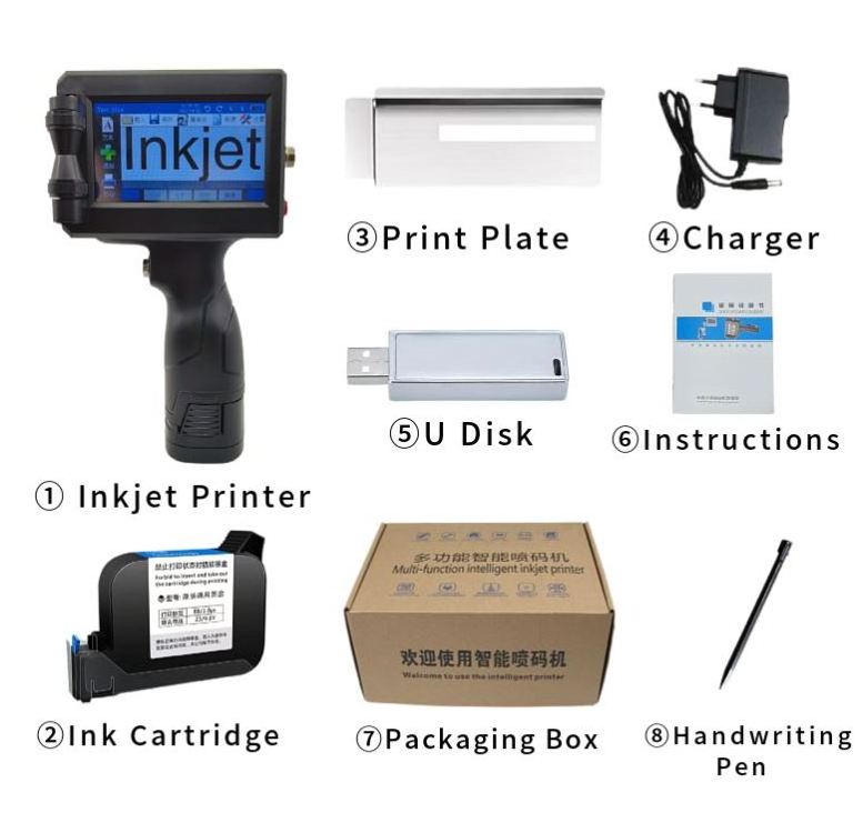 12.7mm Handheld Inkjet Printer Printing Production Date Price Tag Machine Carton Two-dimensional Code Marking Machine