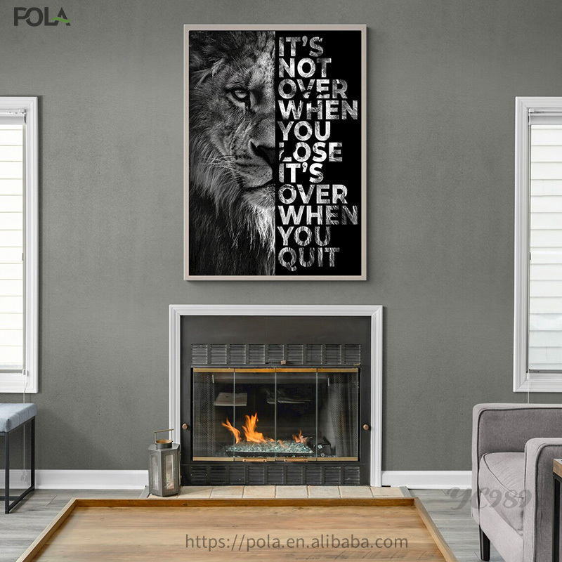 Lion Motivational Wall Art Canvas Painting Inspirational Positive Quotes Animal Posters and Prints for Office Home Decor Cuadros