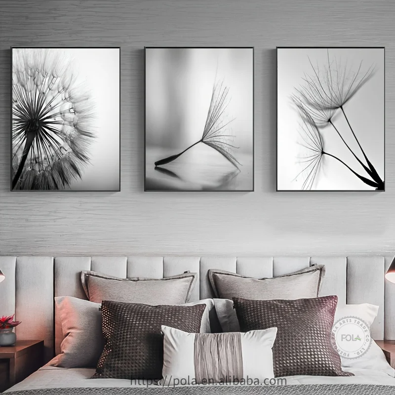 Black White Dandelion Flower Wall Art Prints And Poster Nordic Living Room Wall Art Decorative Canvas Paintings For Home Decor