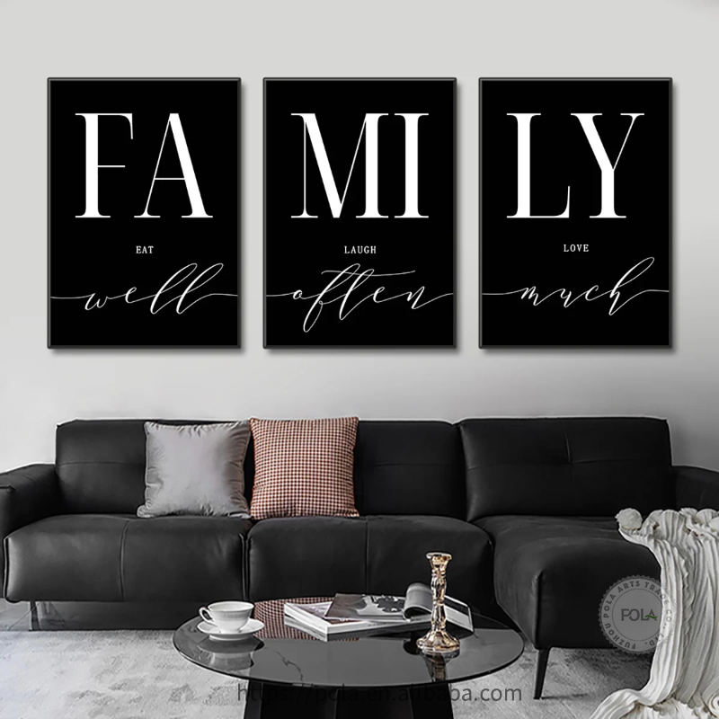 3pcs/set Home Decoration Luxury Living Room Pictures Decorative Paintings Minimalist Poster Wall Art Family Writing Canvas Decor