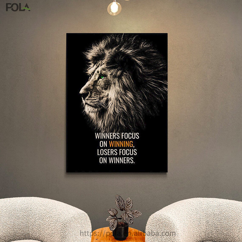 Lion Motivational Wall Art Canvas Painting Inspirational Positive Quotes Animal Posters and Prints for Office Home Decor Cuadros