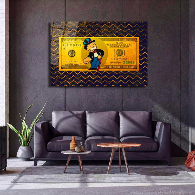 Dropshipping Alec Monopoly - POLA Acrylic Glass Gloss Print Pop Art Wall Art Decor Modern Office Home Decor