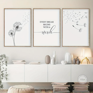 3pcs Elegant Dandelion Canvas Wall Art Paintings Nordic Simple Wall Decorative Paintings For Living Room Posters and Prints