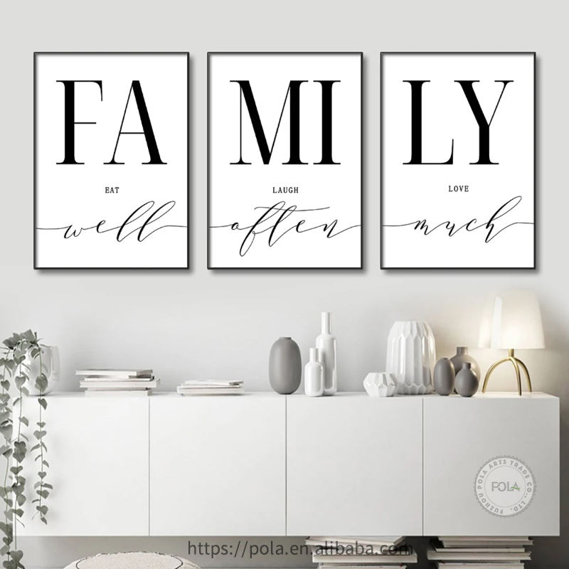 3pcs/set Home Decoration Luxury Living Room Pictures Decorative Paintings Minimalist Poster Wall Art Family Writing Canvas Decor