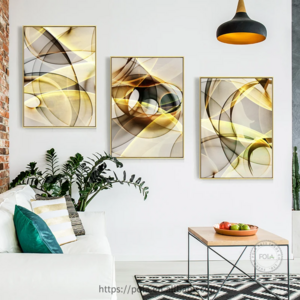 Light Luxury Living room Decorative Painting Atmosphere Gold Abstract Crystal Porcelain Painting Sofa Background Wall Hanging