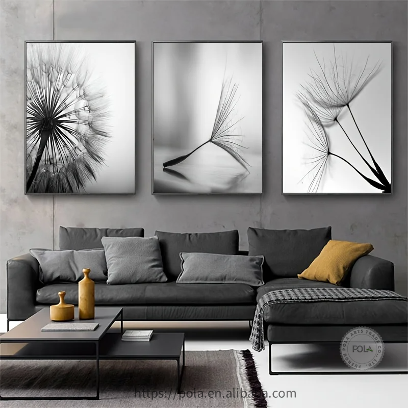 Black White Dandelion Flower Wall Art Prints And Poster Nordic Living Room Wall Art Decorative Canvas Paintings For Home Decor