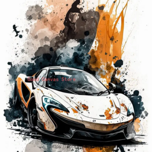 Modern  Watercolor Racing Car Powered Posters and Prints Minimalist Graffiti Car Canvas Painting Abstract Wall Art Bedroom Decor