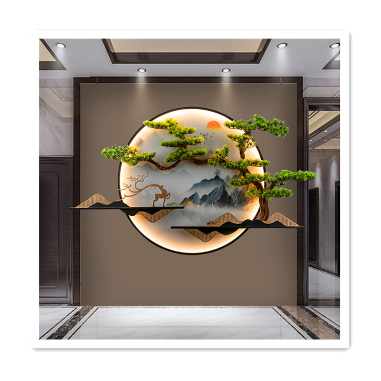 POLA Chinese Tree Acrylic Wall Decor With Led Light Scenery Wall Art For Living Room Bedroom Office