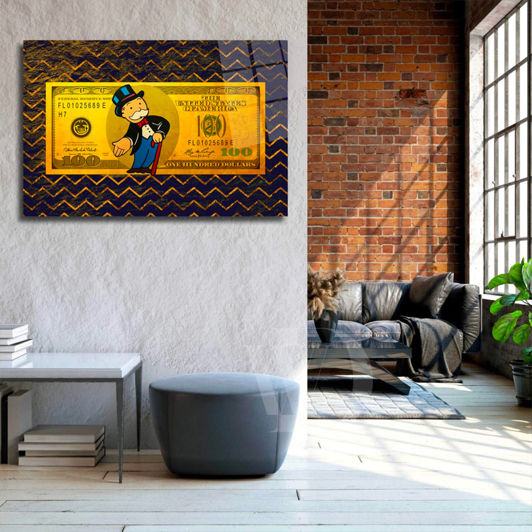 Dropshipping Alec Monopoly - POLA Acrylic Glass Gloss Print Pop Art Wall Art Decor Modern Office Home Decor