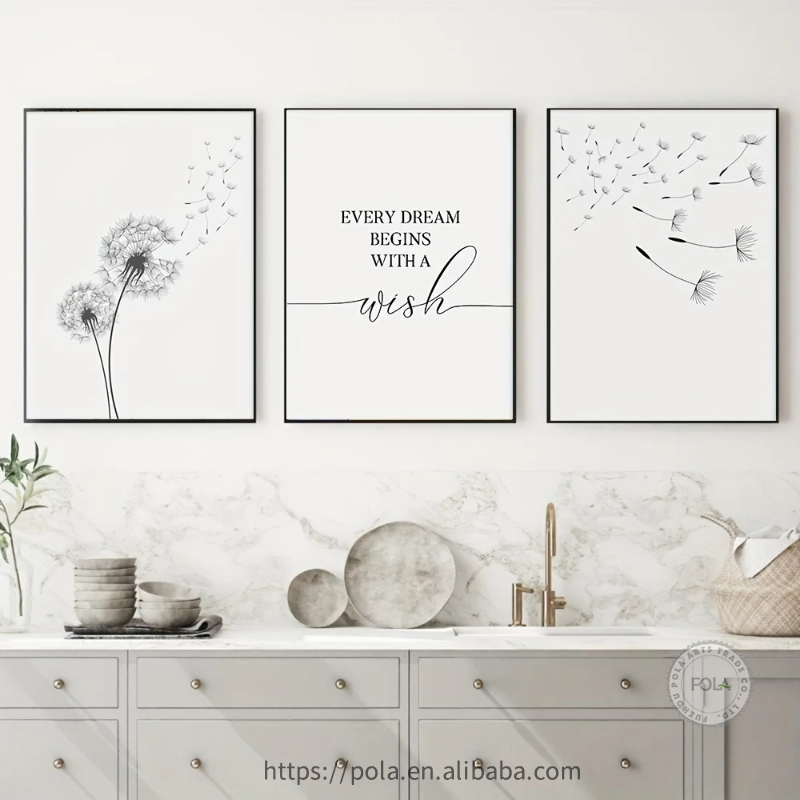 3pcs Elegant Dandelion Canvas Wall Art Paintings Nordic Simple Wall Decorative Paintings For Living Room Posters and Prints