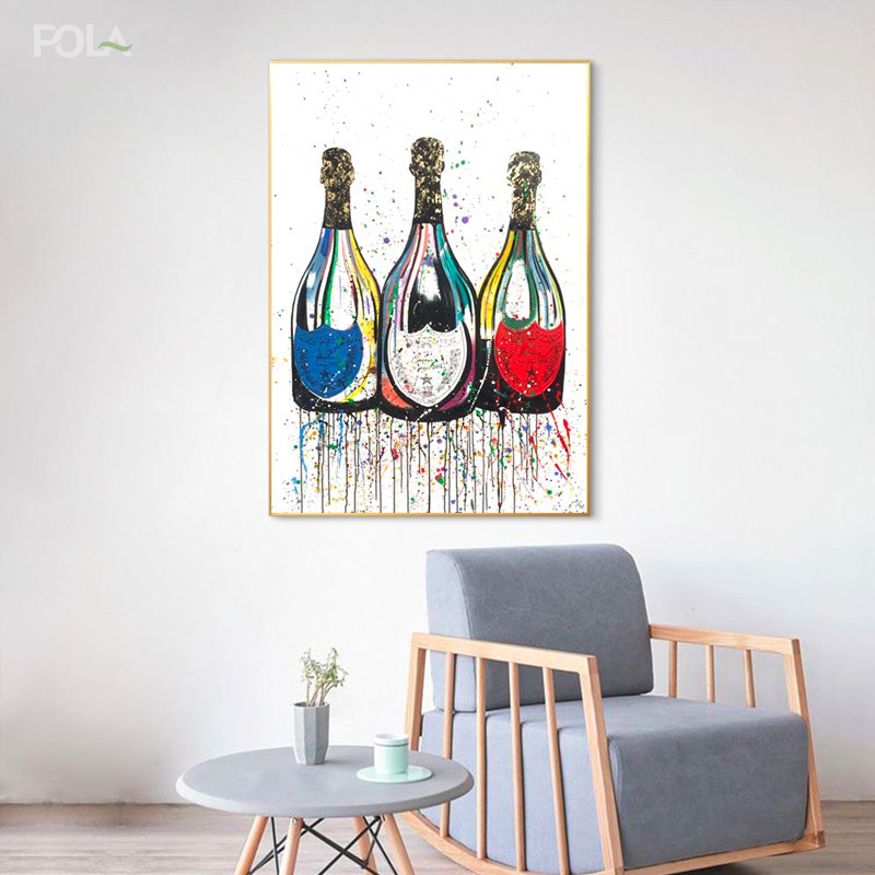 Graffiti Pop Art Champagne Bottle Wall Art Pictures And Posters Print On Canvas For Home Decor Cuadros Living Room Decoration