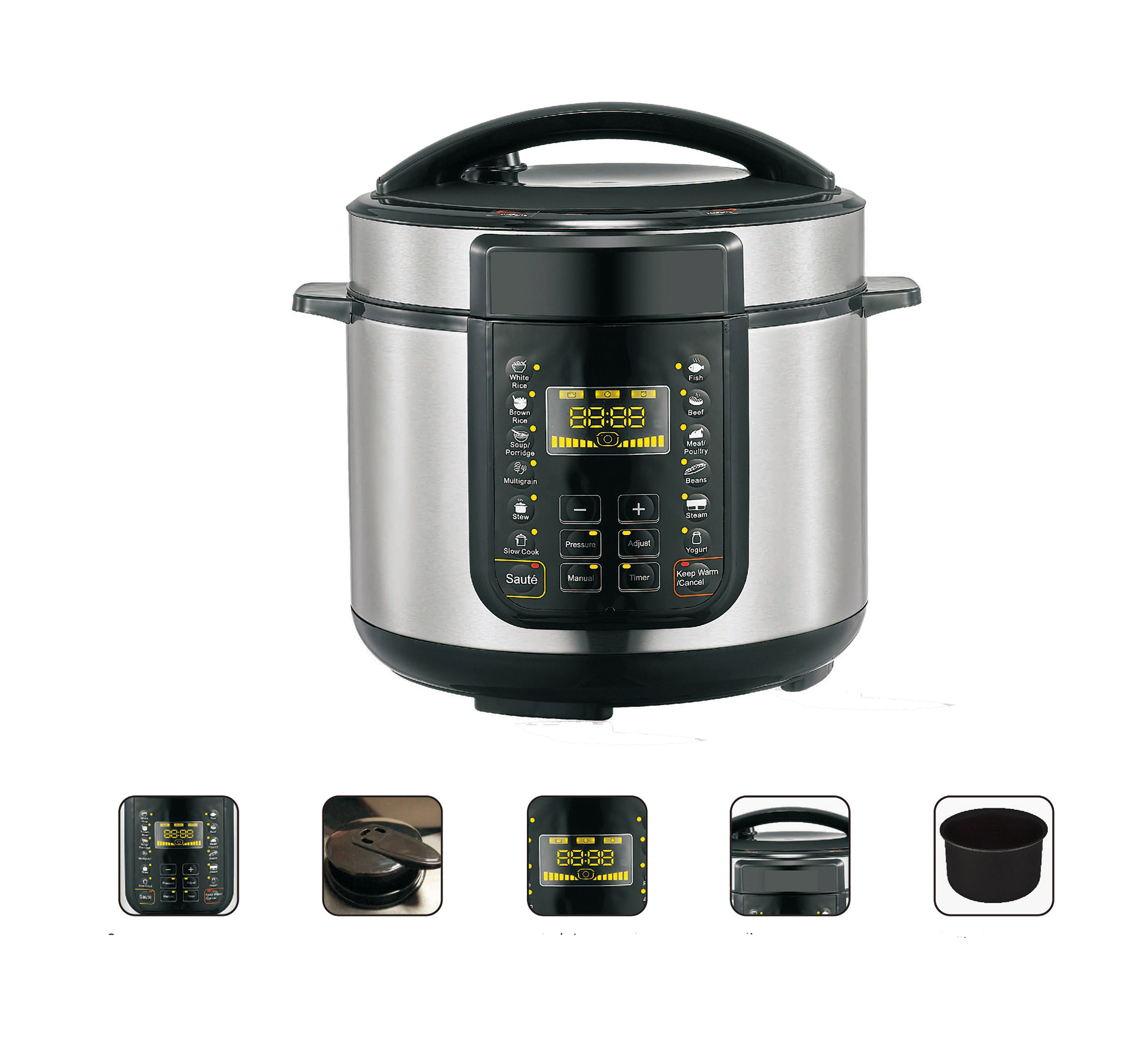 OEM product 6Qt 220V 50Hz Stainless steel inner pot dessini high quality electric pressure cooker