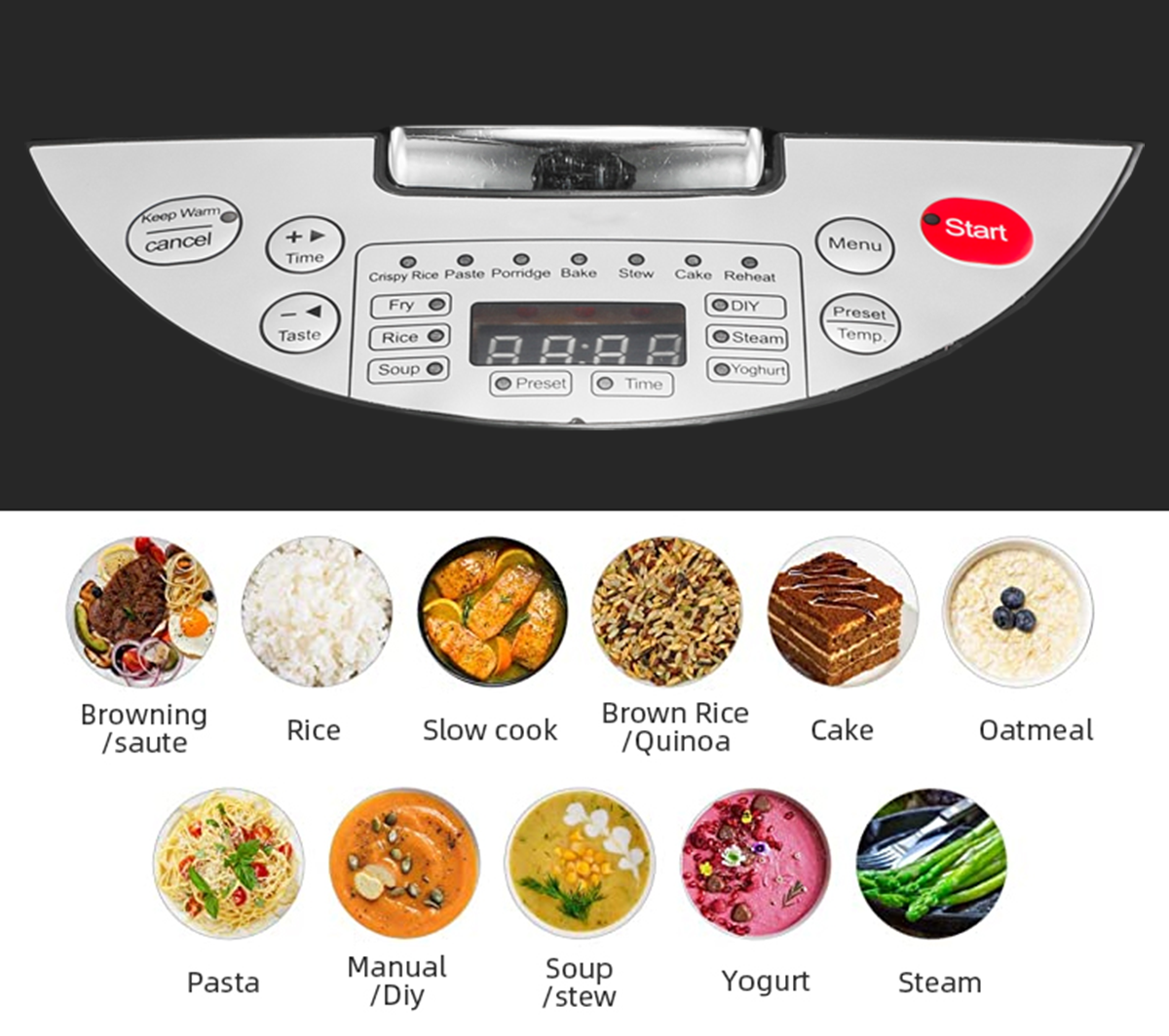 5L Hot selling Oval design steam function Quick cooking machine sq smart board electric rice cooker cuchen