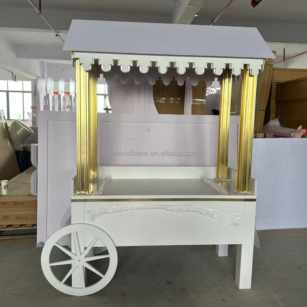 Customized Baby Shower Luxury Wedding Supplies Wooden Candy Cart For Sale