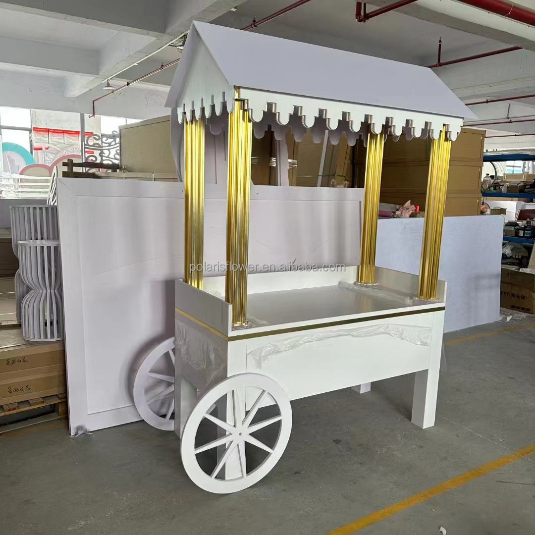 Customized Baby Shower Luxury Wedding Supplies Wooden Candy Cart For Sale