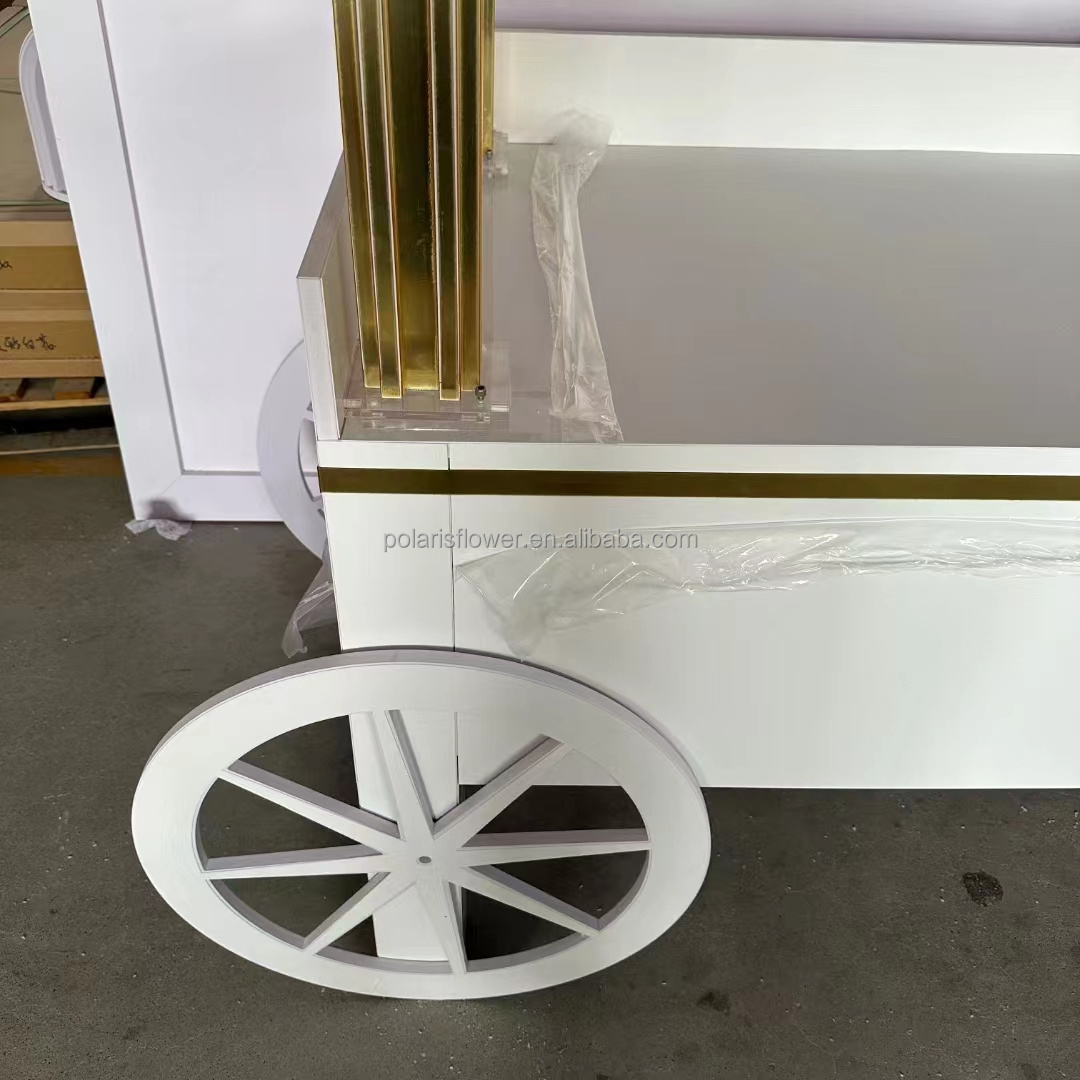 Customized Baby Shower Luxury Wedding Supplies Wooden Candy Cart For Sale