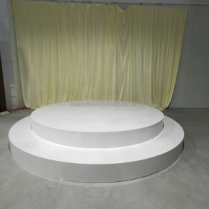 Portable Customized Stage Outdoor Wedding Stage Platform White Acrylic Round Stage