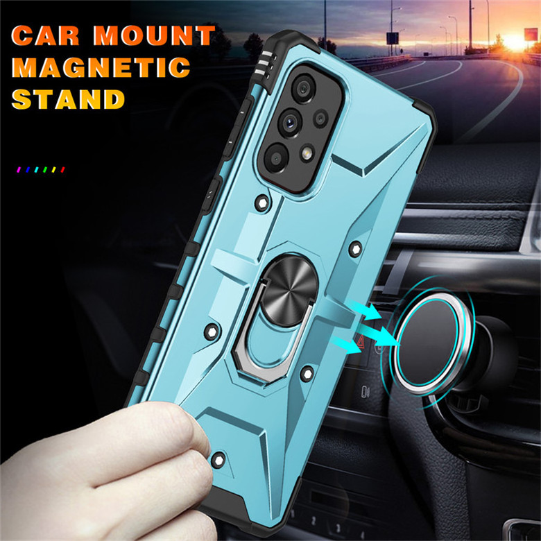 For Samsung Galaxy A12 A32 A33 A53 A73 5G Case Shockproof Armor Car Metal Ring Stand Phone Case For Samsung S22 S21 Back Cover