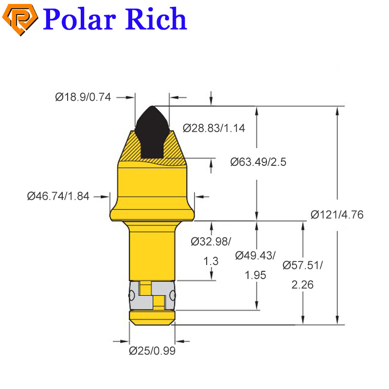 Conical cutter pick tools rotary drilling bit for foundation drilling